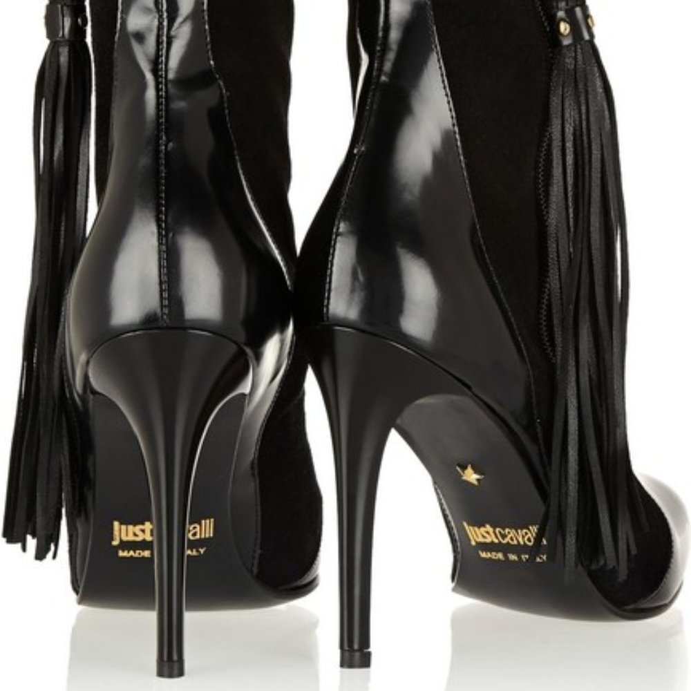 Just Cavalli Paneled Leather and Suede Boots - Picture 12 of 16